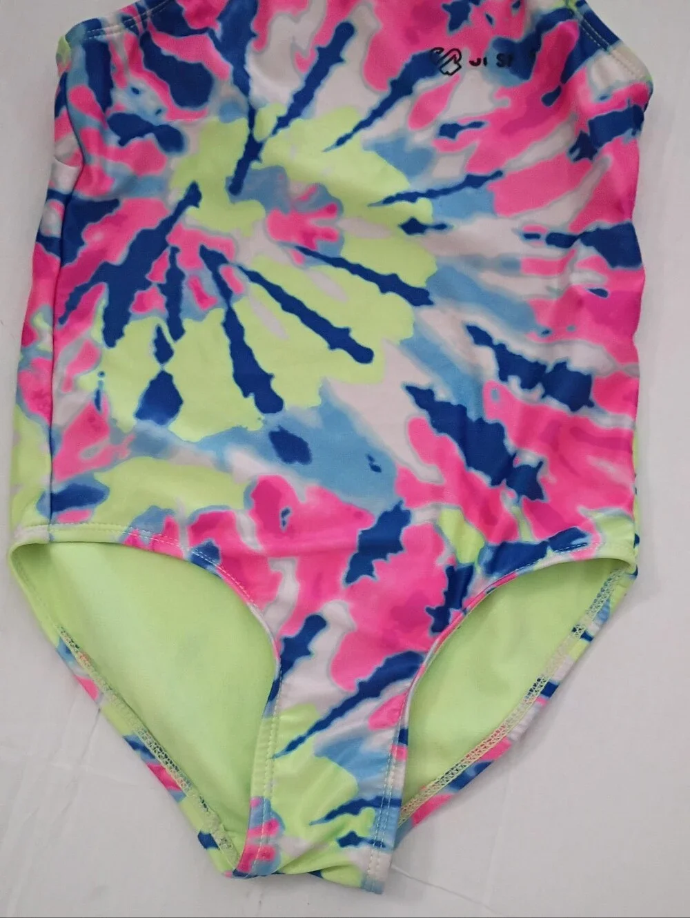 ❤️JUSTICE SPORT GIRLS SMALL 7/8 1 Piece Tie Dyed Swim Suit LN